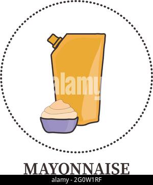 Realistic packaging of mayonnaise on white background - Vector illustration Stock Vector