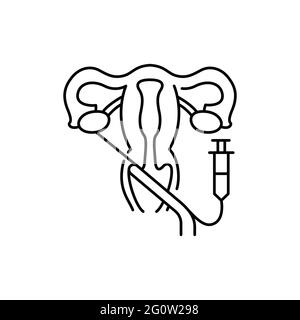 Transvaginal oocyte retrieval olor line icon. Pregnancy. Pictogram for web page, mobile app, promo. UI UX GUI design element. Editable stroke. Stock Vector