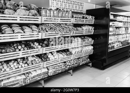 JOHANNESBURG, SOUTH AFRICA - Jan 06, 2021: Johannesburg, South Africa - November 22, 2016: Fully stocked shelves of food and household items at local Stock Photo