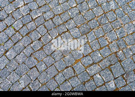 The texture of the paving sector in the form of an arc on the street Stock Photo