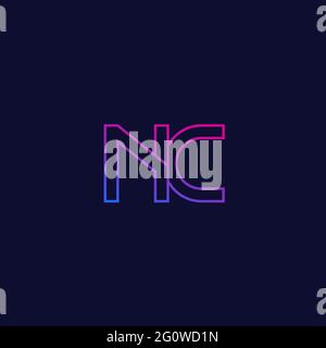 NC letters logo, line design Stock Vector
