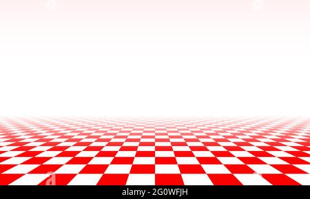 Abstract checkered floor in surreal interior. Room with no horizon and tiled floor. Stock Vector