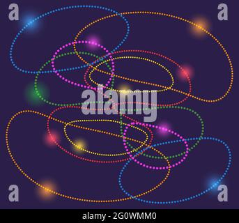 Rainbow Beads Abstract Pattern Different life Multi colored curved lines and light Vector illustration Stock Vector