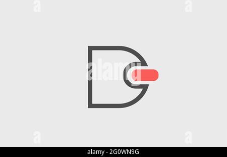 pink grey D alphabet letter logo icon. Geometric design for company identity with line Stock Photo