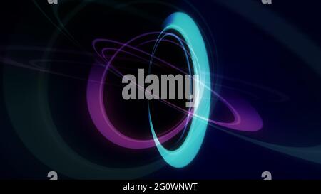 rings light neon in space, abstract illustration Stock Photo