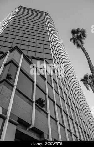 TUCSON, UNITED STATES - Jun 03, 2021: The Landmark Bank of America Building photographed at sunset in downtown Tucson Arizona Stock Photo