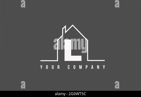 L alphabet letter logo icon of a home. Real estate house design for company and business identity with line Stock Photo