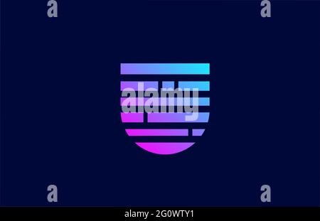 letter U logo alphabet icon with block line. Creative design for business and company with in blue pink gradient color Stock Photo