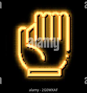 Baseball Glove neon glow icon illustration Stock Vector