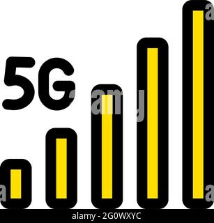 5g color vector icon. Network internet connection symbol or logo. Stock vector illustration in simple style Stock Vector