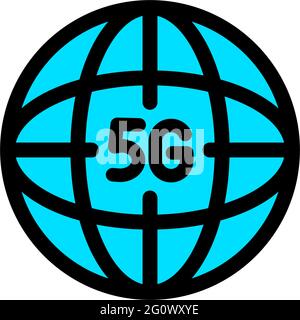5g color vector icon. Network internet connection symbol or logo. Stock vector illustration in simple style Stock Vector