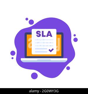 SLA, service level agreement vector icon Stock Vector