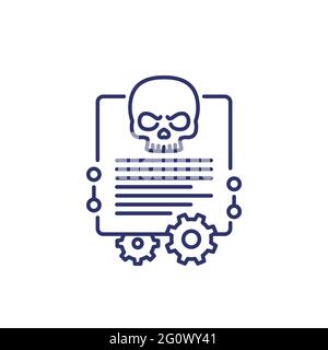 malware, cyber attack line icon Stock Vector