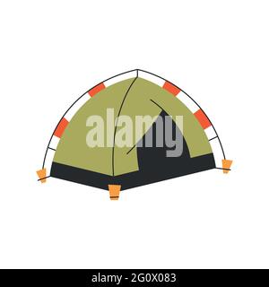The only canvas tent on a white background. Vector illustration. Stock Vector