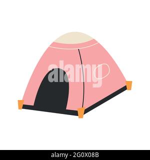 The only canvas tent on a white background. Vector illustration. Stock Vector
