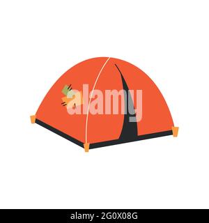 The only canvas tent on a white background. Vector illustration. Stock Vector