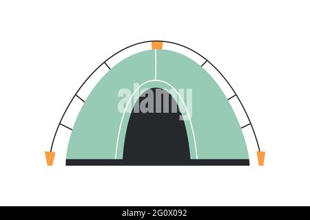 The only canvas tent on a white background. Vector illustration. Stock Vector