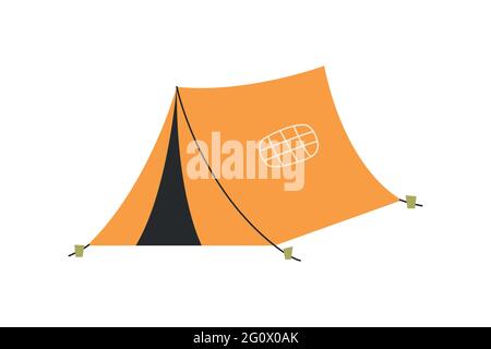 The only canvas tent on a white background. Vector illustration. Stock Vector