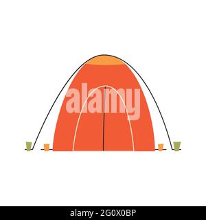 The only canvas tent on a white background. Vector illustration. Stock Vector
