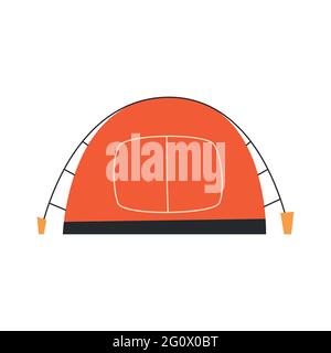 The only canvas tent on a white background. Vector illustration. Stock Vector