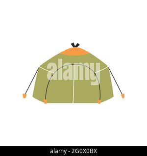 The only canvas tent on a white background. Vector illustration. Stock Vector