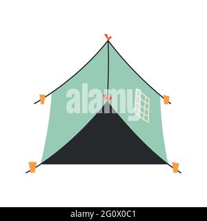 The only canvas tent on a white background. Vector illustration. Stock Vector