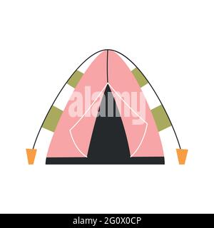 The only canvas tent on a white background. Vector illustration. Stock Vector