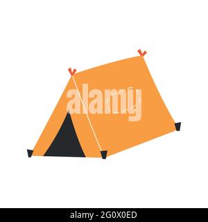 The only canvas tent on a white background. Vector illustration. Stock Vector