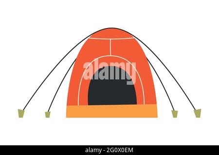 The only canvas tent on a white background. Vector illustration. Stock Vector