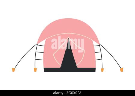 The only canvas tent on a white background. Vector illustration. Stock Vector
