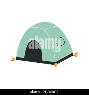 The only canvas tent on a white background. Vector illustration. Stock Vector