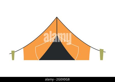 The only canvas tent on a white background. Vector illustration. Stock Vector