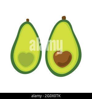 Avocado icon. Flat illustration of avocado vector icon isolated on white background. Stock Vector