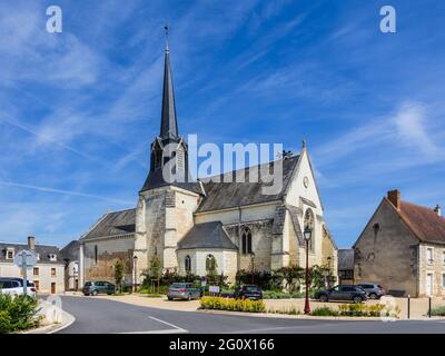 Village church in centre of Lucay-le-Male, Indre (36), France. Stock Photo