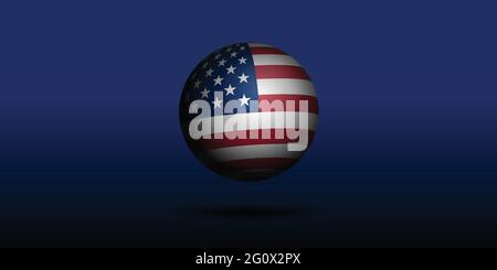 American Flag design in a ball vector illustration. Good template for U.S.A National Day design. Stock Vector