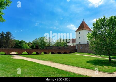 famous Nadasy castle fortress in Sarvar Hungary on a nice summer day . Stock Photo