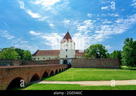 famous Nadasy castle fortress in Sarvar Hungary on a nice summer day . Stock Photo