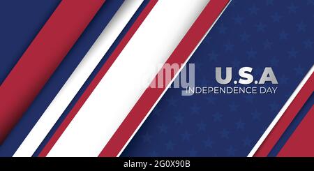 Happy Independence day for United State of America with blue red and white background design. American flag background vector illustration. Good templ Stock Vector