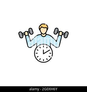 Computer addiction olor line icon. Computer-induced medical problem. Pictogram for web page, mobile app, promo. UI UX GUI design element. Editable str Stock Vector