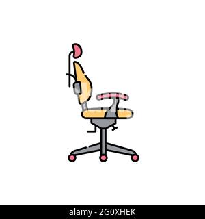 Orthopedic chair olor line icon. Pictogram for web page, mobile app, promo. UI UX GUI design element. Editable stroke. Stock Vector