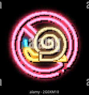 Crossed Snail neon glow icon illustration Stock Vector
