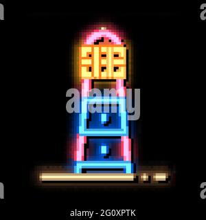 Lighthouse neon glow icon illustration Stock Vector