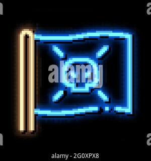 Pirate Flag neon glow icon illustration Stock Vector