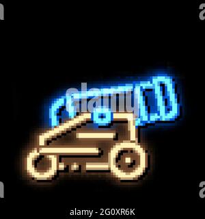 Vintage Cannon neon glow icon illustration Stock Vector