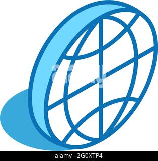 World isometric icon. Global, map, globe 3D line style symbol. Stock Vector