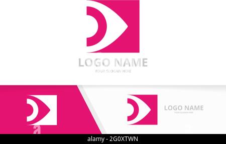 Colorful abstract eye logo combination. Unique photography logotype template. Stock Vector