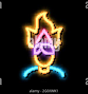 Burning Man Head neon glow icon illustration Stock Vector