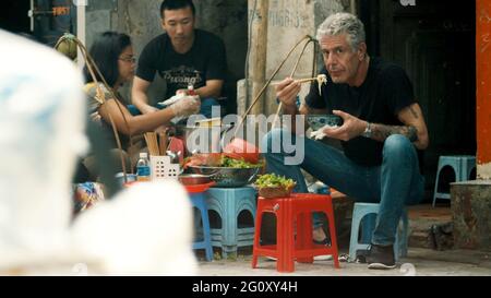 RELEASE DATE: July 16, 2021 TITLE: Roadrunner: A Film About Anthony Bourdain STUDIO: Focus Features DIRECTOR: Morgan Neville PLOT: A documentary about Anthony Bourdain and his career as a chef, writer and host, revered and renowned for his authentic approach to food, culture and travel. STARRING: ANTHONY BOURDAIN. (Credit Image: © Focus Features/Entertainment Pictures) Stock Photo