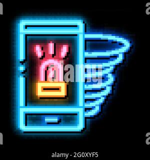 Alarm Smartphone neon glow icon illustration Stock Vector