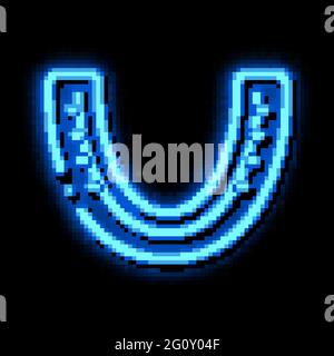 Capa Boxer neon glow icon illustration Stock Vector